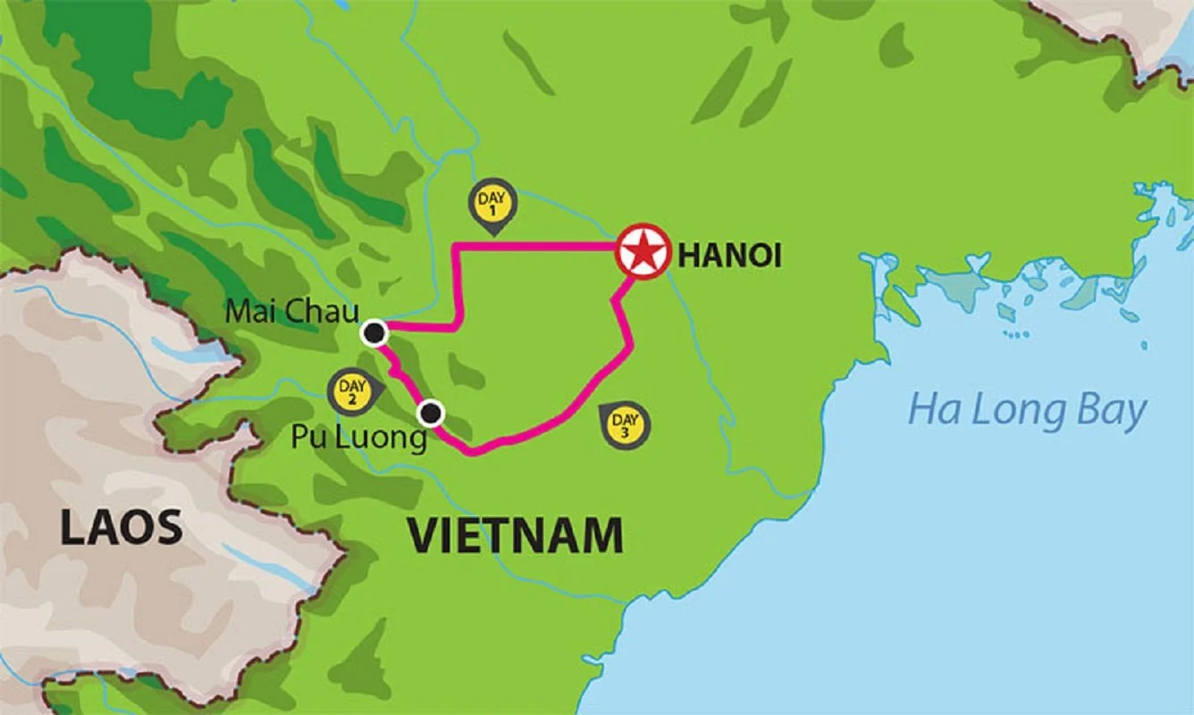 DISTANCE FROM HANOI TO MAI CHAU Hanoi Mai Chau Map