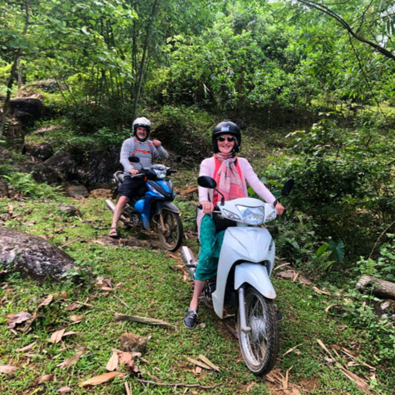 Tourist in motorbike to transfer in Pu Luong - Ninh Binh tour  
