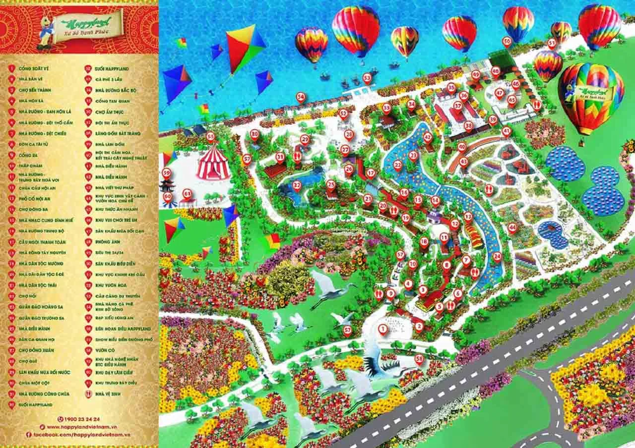 Sơ đồ khu du lịch Happyland Long An Sơ đồ khu du lịch Happyland Long An