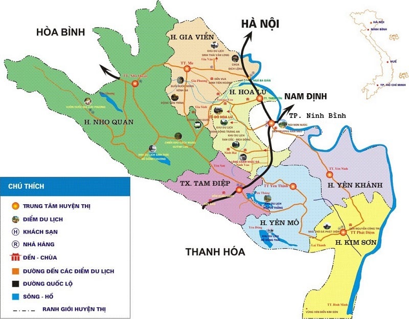 Bản đồ du lịch Ninh Bình