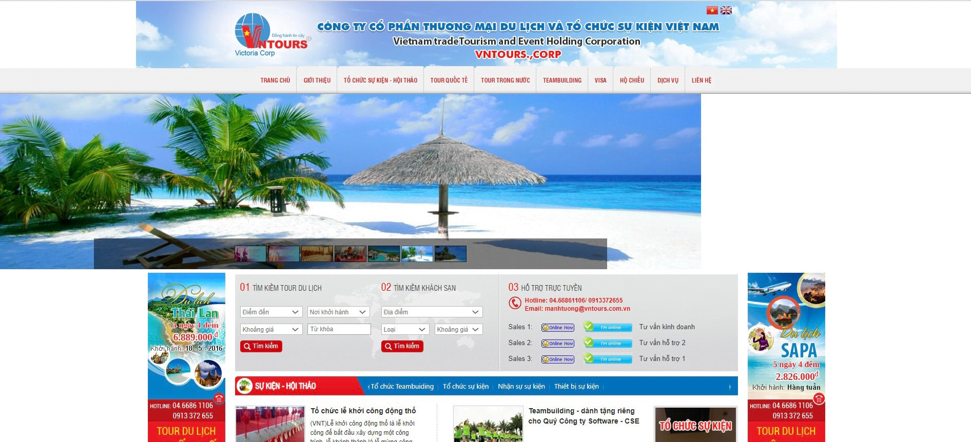 Website Công ty CPTM du lịch và tổ chức sự kiện Việt Nam