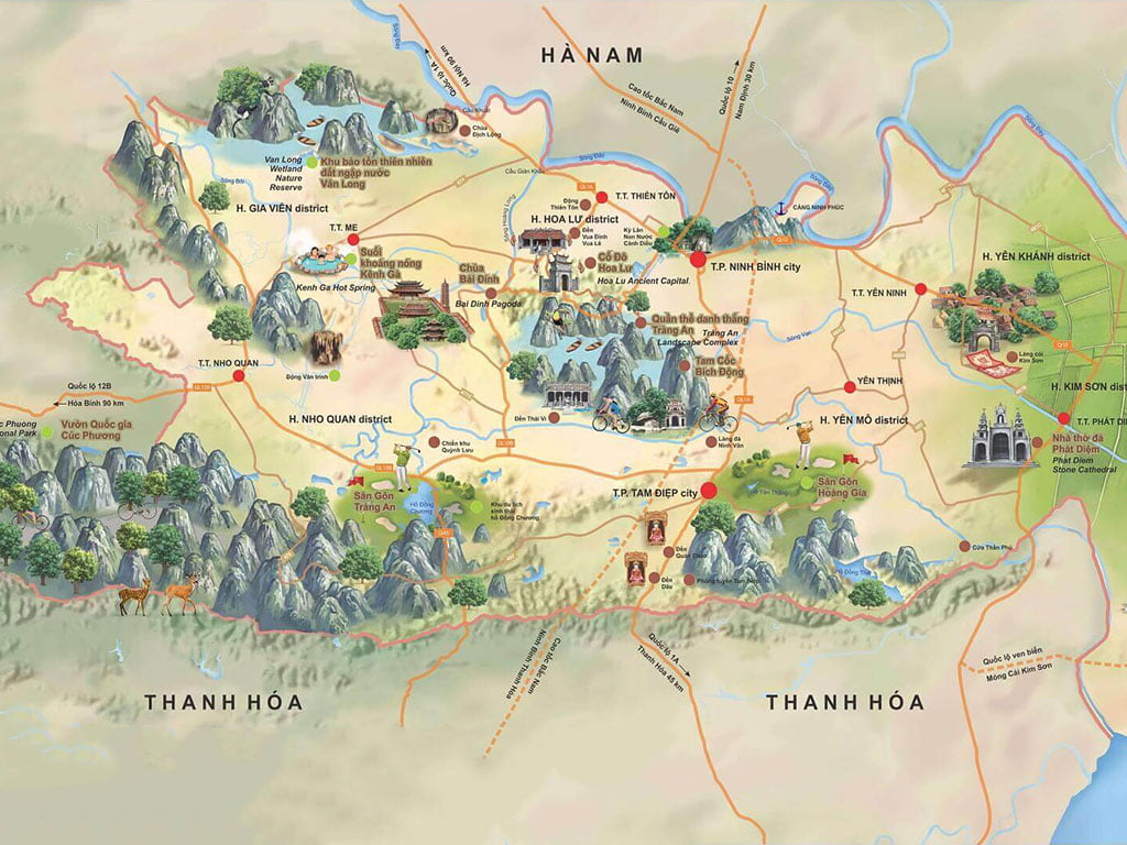 ninh binh travel map